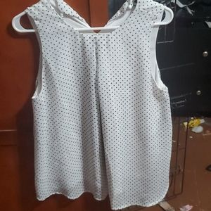 Maurices black and white polka dot tank